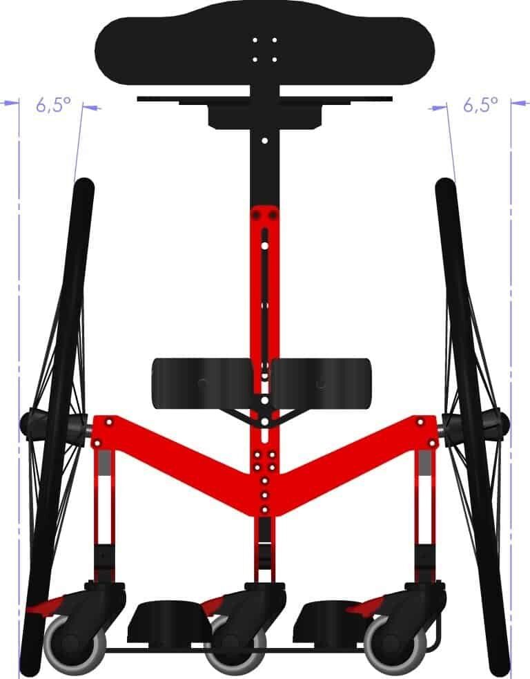 Diagram of the standing frame's lateral tilt