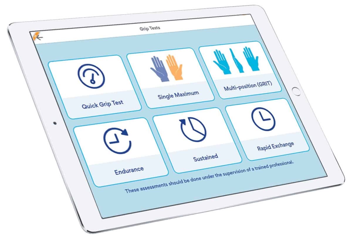 Hand and arm assessment tests with GripAble